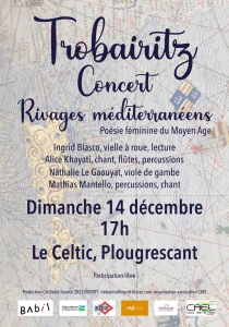 Le concert de Noël: l'ensemble Trobairitz, "Rivages méditerranéens"